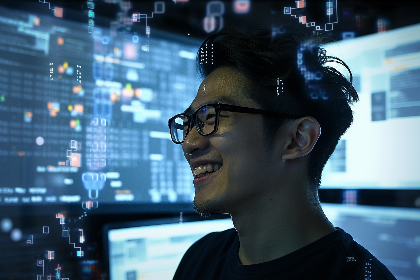 male engineer smiling in the office